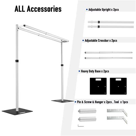 X Ft Double Crossbar Heavy Duty Adjustable Backdrop Stand For Event