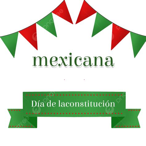 Banderín Rojo Y Verde Día De La Constitución De México Png Dibujos