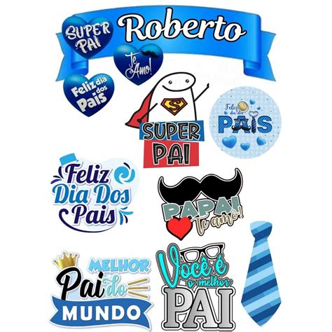 Topper De Bolo Dia Dos Pais - Topo de Bolo (Topper) DIA DOS PAIS Persoanlizados para dia dos Pais ...