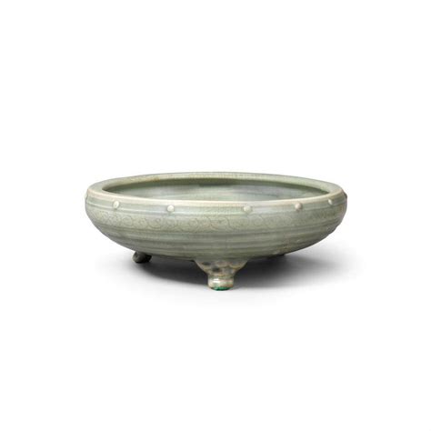 Bidlive A Longquan Celadon Glazed Tripod Censer Ming Dynasty