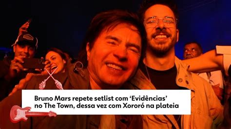 Bruno Mars repete Evidências dessa vez Xororó na plateia e