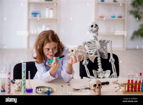 Young Female Zoologist Working At The Laboratory Stock Photo Alamy