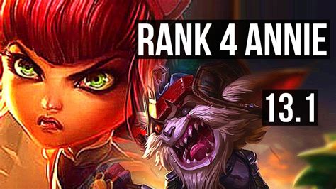 Annie Vs Kled Top Rank Annie M Mastery Quadra Games