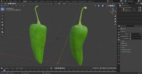 Green Hot Pepper D Model Ds Blend C D Fbx Max Ma Lxo