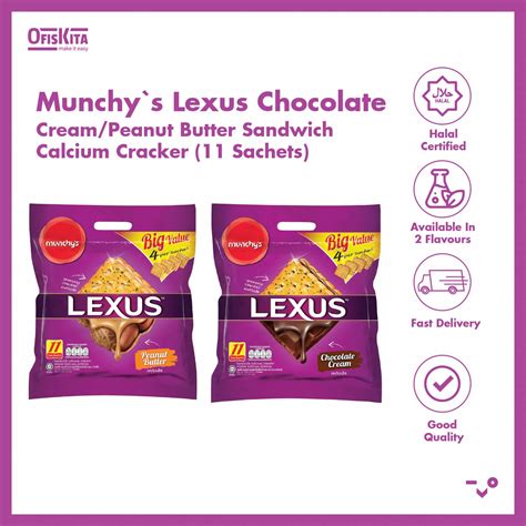 Munchys Lexus Chocolate Cream Peanut Butter Sandwich Calcium Cracker