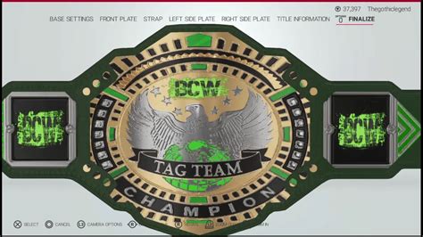 WWE 2K19 Custom Belt My Own Design Of The BCW Tag Team Championship