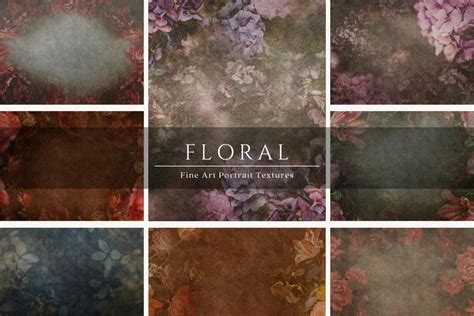 10 Floral Fine Art Textures, Flower Background, Photoshop Overlays ...