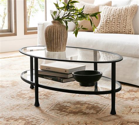 Tanner Oval Glass Coffee Table Pottery Barn