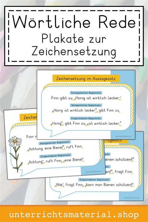 Direkte Rede Zeichensetzung Tolle Plakate Zur Zeichensetzung