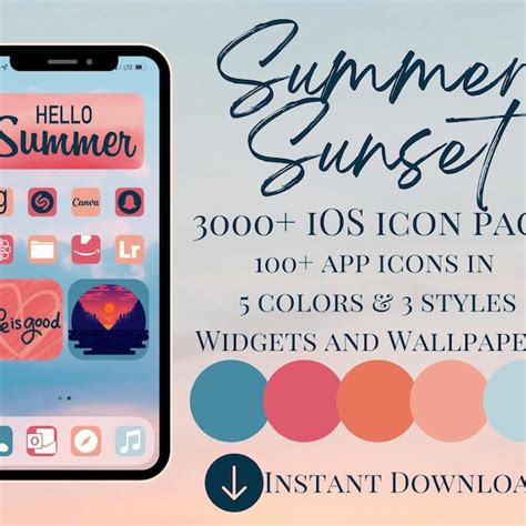 App Icons Sunset Etsy