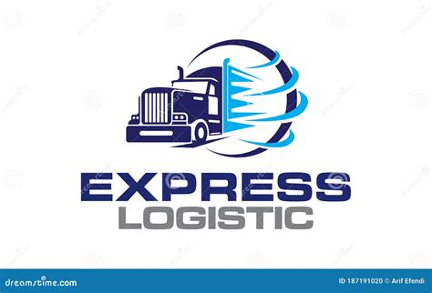 Illustration Logistics And Delivery Logo Design Stock Vector