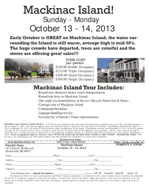 Fillable Online Mackinac Island Mackinac Island Fax Email Print PdfFiller