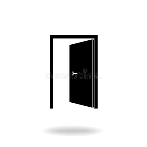 Open Door Graphic Icon Isolated On White Background Stock Vector