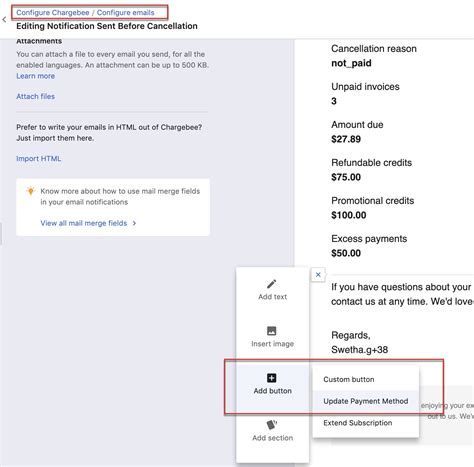 How to let my customer update their payment method during transaction