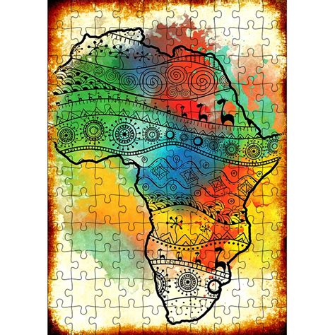 Tablomega Ah Ap Mdf Puzzle Yapboz Renkli Afrika Haritas Fiyat