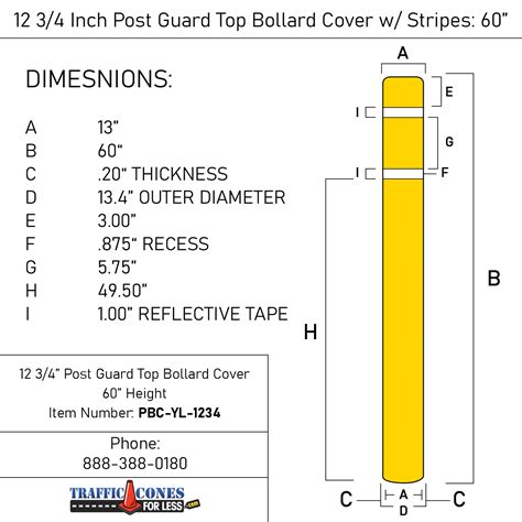 Post Guard Top Bollard Cover With Stripes Traffic Cones For Less