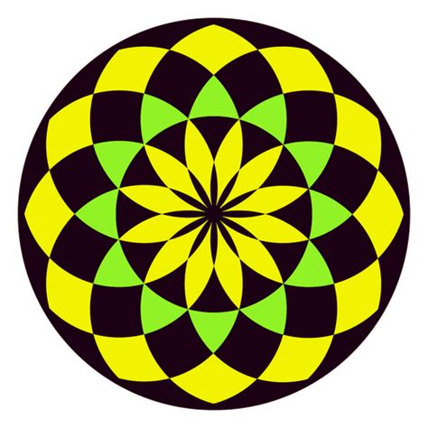 Diseño PNG Y SVG De Círculo Amarillo Y Negro Con Una Flor Amarilla En