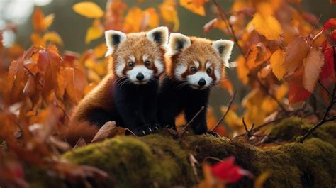 Premium AI Image Adorable Red Pandas