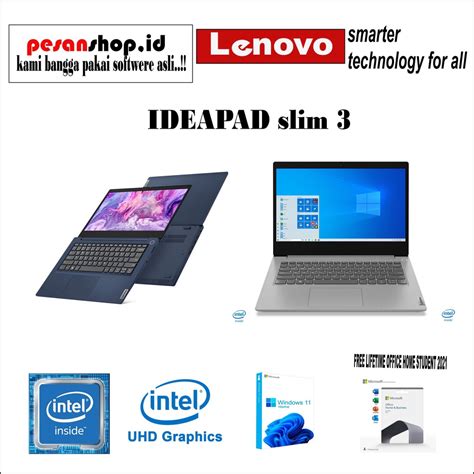 Jual Lenovo Ideapad Slim 3 7cid Intel N4020 Ram 4 Gb Ssd 256 Gb Windows 11 Home Ohs 21 Business