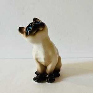 Vintage Porcelain Enesco Siamese Cat Figurine Cat Statue Collectible Etsy