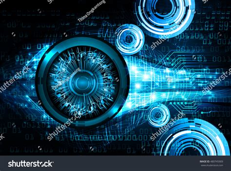 Future Technology Blue Eye Cyber Security Stock Vector Royalty Free