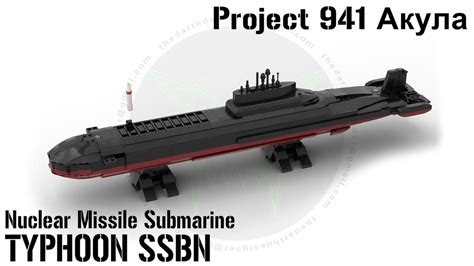 Lego Moc Nuclear Submarine Typhoon Project 941 Акула 1300 Scale By