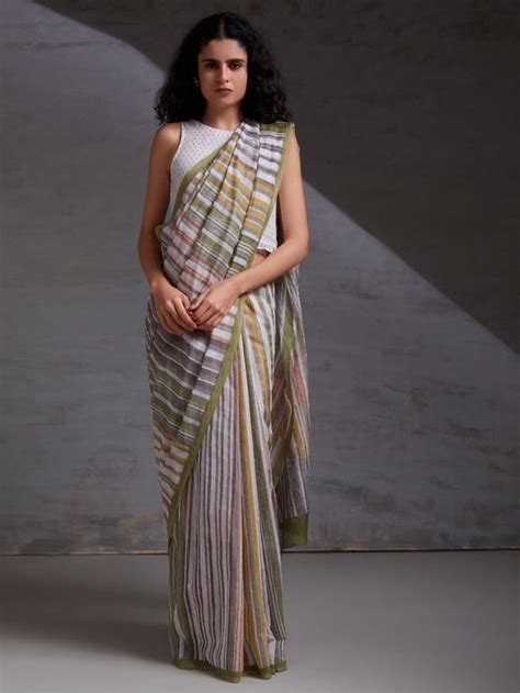 Buy Multicolor Hand Block Printed Chanderi Silk Saree SM SS 24 SHI9