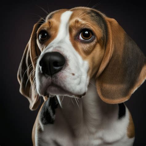 Encantador Retrato De Perro Beagle Realista Sobre Fondo Aislado De