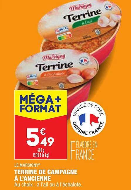 Promo Terrine De Campagne L Ancienne Le Marsigny Chez Aldi