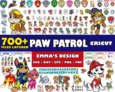 Paw Patrol Bundle Svg Paw Patrol Svg Cartoon Svg Png Pdf Inspire Uplift