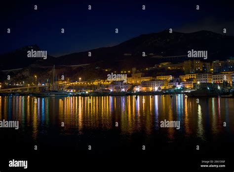 beautiful view of the night port Stock Photo - Alamy