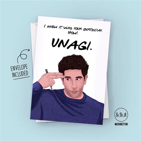 Unagi Ross Card Friends Theme Lyrics Card Friends TV Show - Etsy