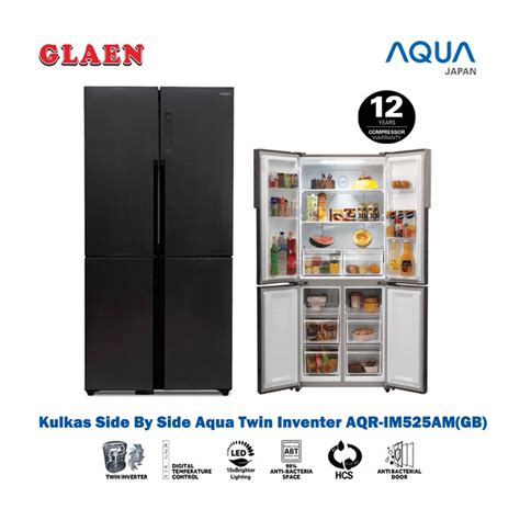 Jual Kulkas Aqua Side By Side 4 Pintu AQR IM525AM GB Kulkas Aqua