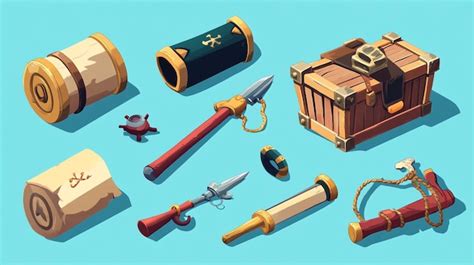 collection  illustrations   objects including  box