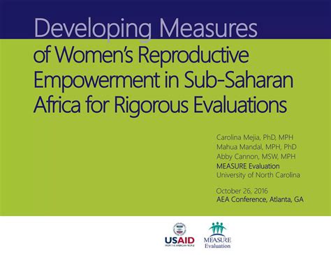 Developing Measures Of Womens Reproductive Empowerment In Sub Saharan