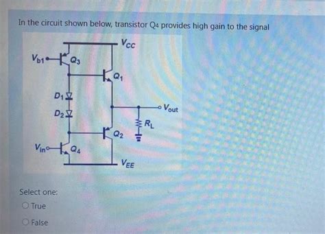 Solved In The Circuit Shown Below Transistor Q4 Provides