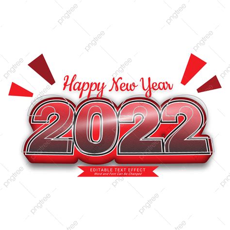 2022 Efecto De Texto De Luz Editable Gradiente Rojo Png 2022 Texto