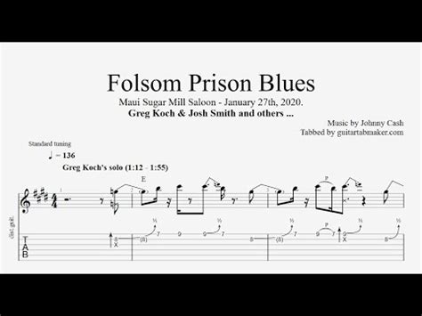 Greg Koch Folsom Prison Blues Solo Tab Country Guitar Solo Tabs