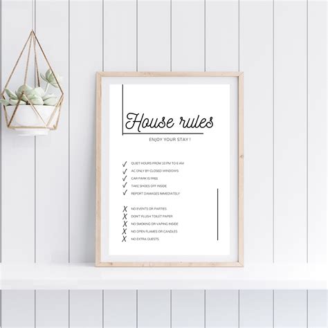 Airbnb House Rules Template Editable Airbnb Signs Airbnb Etsy Uk