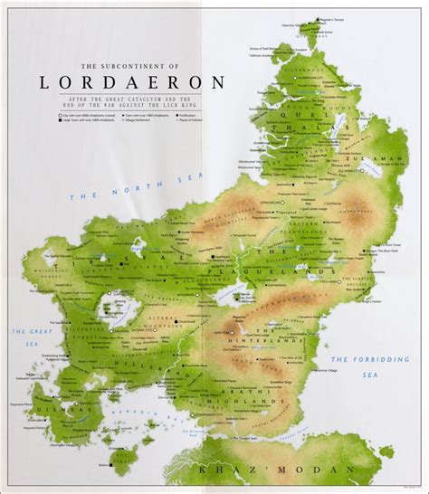 Detailed Map of Lordaeron | Fantasy map, Fantasy world map, Warcraft map