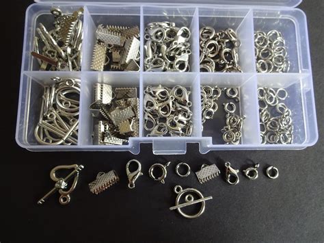 Jewelry Making Mixed Finding Kit, Platinum Color, Metal Findings, Heart