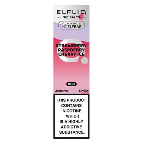 Elf Bar Elfliq Nic Salts Strawberry Raspberry Cherry Ice 10ml