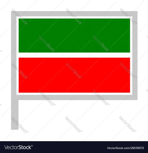 Tatarstan flag on flagpole icon Royalty Free Vector Image