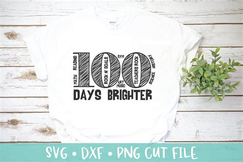 100 Days of School Shirt SVG DXF Cut File – Taylor George Designs