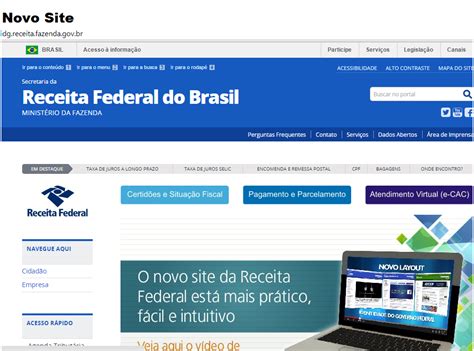 Siga O Fisco Receita Federal Lan A Novo Site