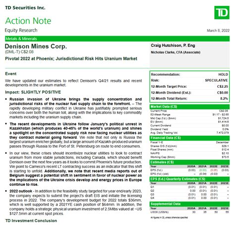 Uranium Equities On Twitter TD Securities We Note That Not Only Is