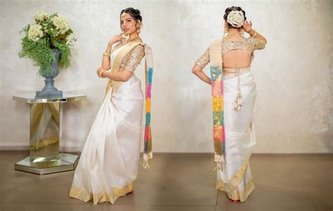 How To Wear Keralas Cultural Golden Border Saree Kalki Fashion Blog