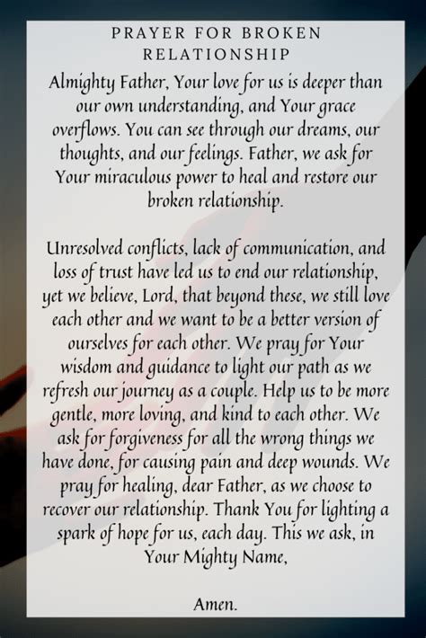 To Mend A Relationship Prayer