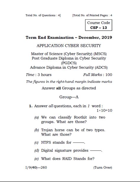 Ospu Csp Application Cyber Security Dec Question Paper