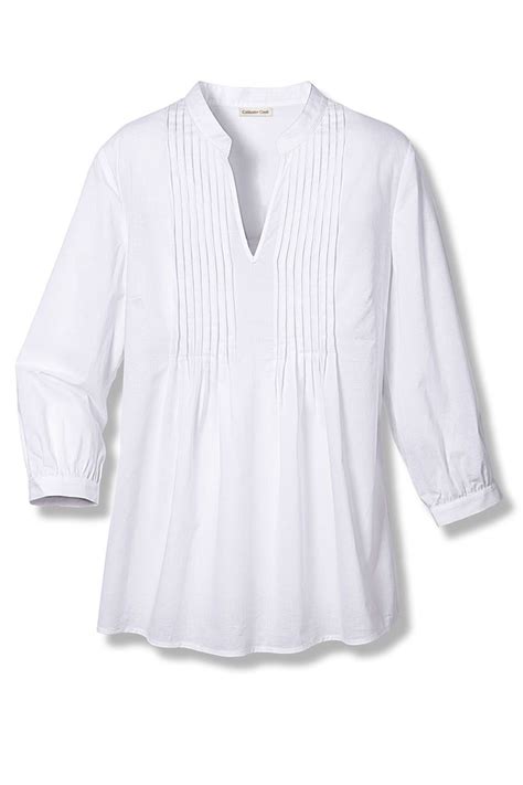 Pleated Popover Shirt Womens Wovens Women Shirts Blouse Popover